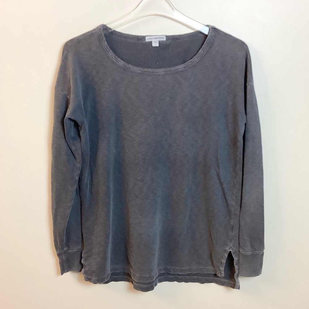 James Perse Long Sleeve Vintage Fleece Pullover WXA3232 - Gray - S
